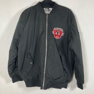 Million DOLLA MOTIVE 'TRAPPERS' Men’s Bomber Jacket Black L Logo Embroidered